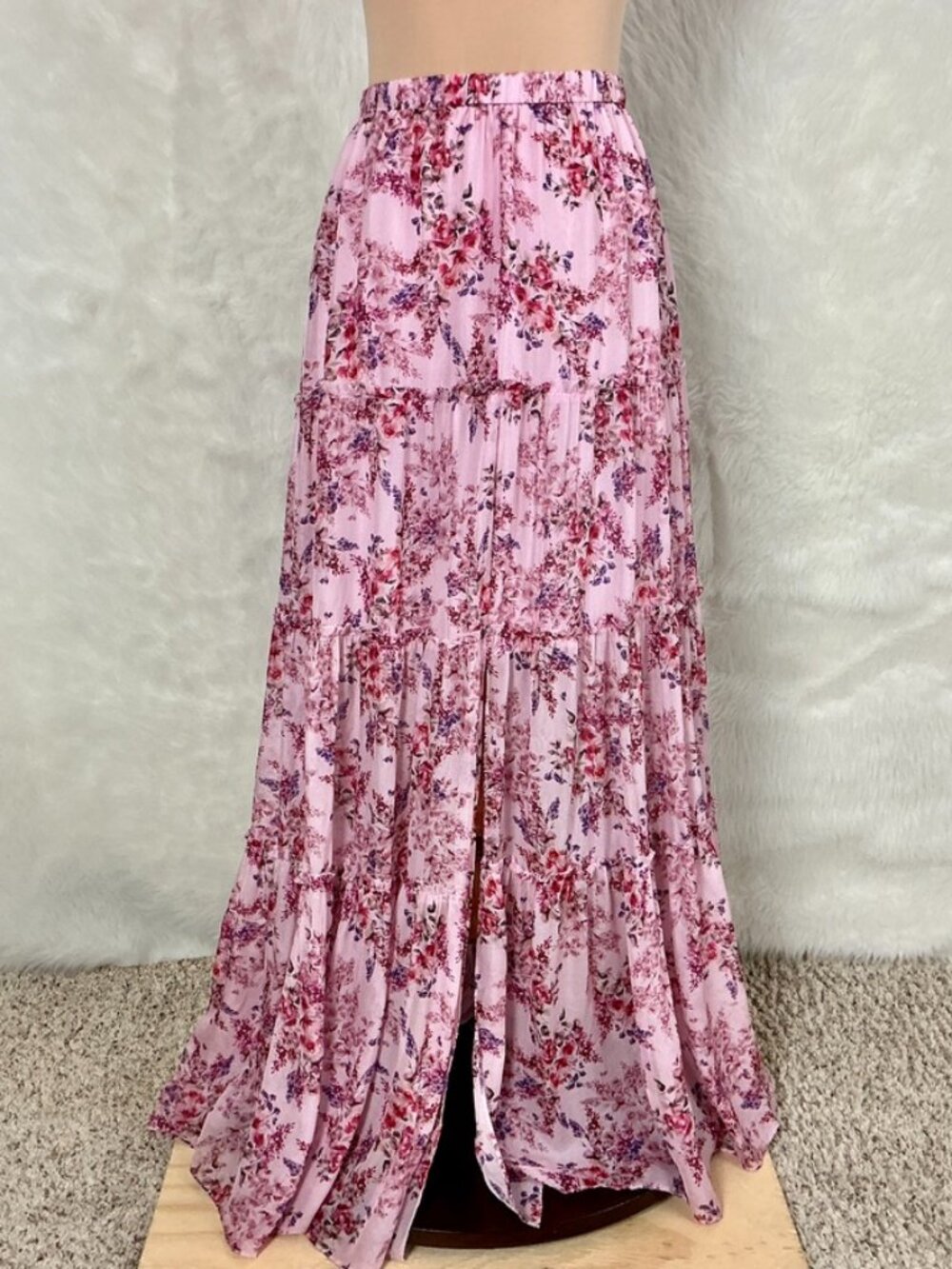 Cami NYC Pink Floral Silk Abra Maxi Skirt In Primavera Summer Romantic S